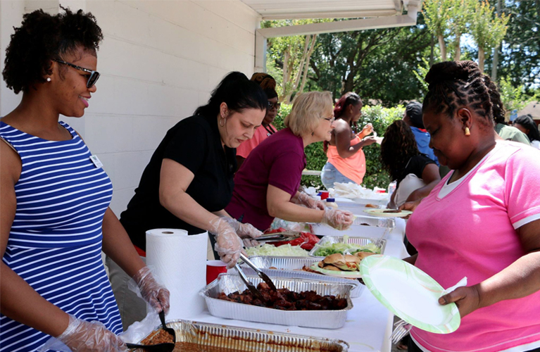 Food being served at Resident Appreciation Day